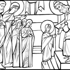 Entrance into the temple, fragment